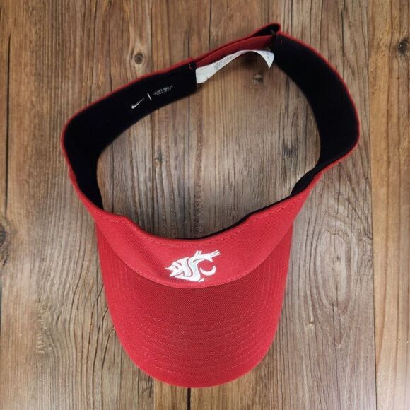 Nike Washington State Cougars Visor Red Strap Back Dri-Fit Golf Tennis College - Picture 7 of 11